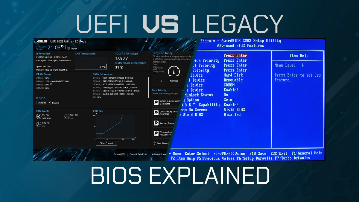 Diferença entre Legacy (BIOS) e UEFI